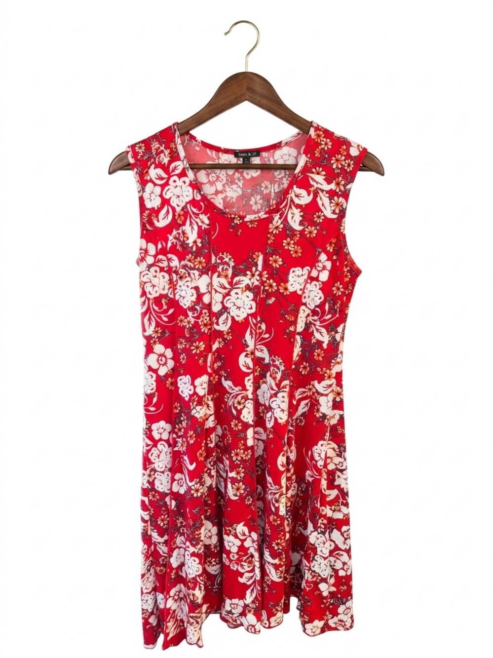 Sami & Jo women’s Red Floral Sleeveless Swing Tank Dress large